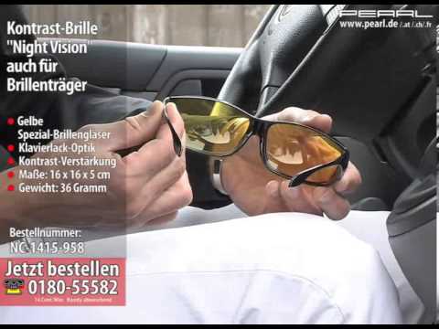 Kontrast-Brille Night Vision auch für Brillenträger (Nachtfahrbrille)