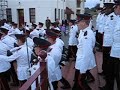 The 140 Staff Cadets from the Australian Army RMC Duntroon, marching onto the Parade Ground to commence the Beating of the Retreat & 1812 Overture - with 6 howitzers, 140 Rifles & $30,000 of  fireworks - Listen to there metal tipped boots as they 'click' on the ground from the training precision of the Australian Army