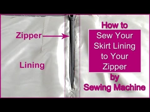 how to line a skirt with a vent