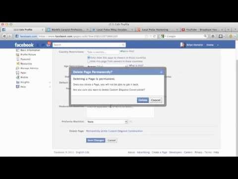 how to i delete a page on facebook
