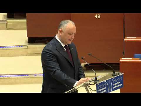 Igor Dodon a rostit un discurs la sesiunea ordinară a Adunării Parlamentare a Consiliului Europei