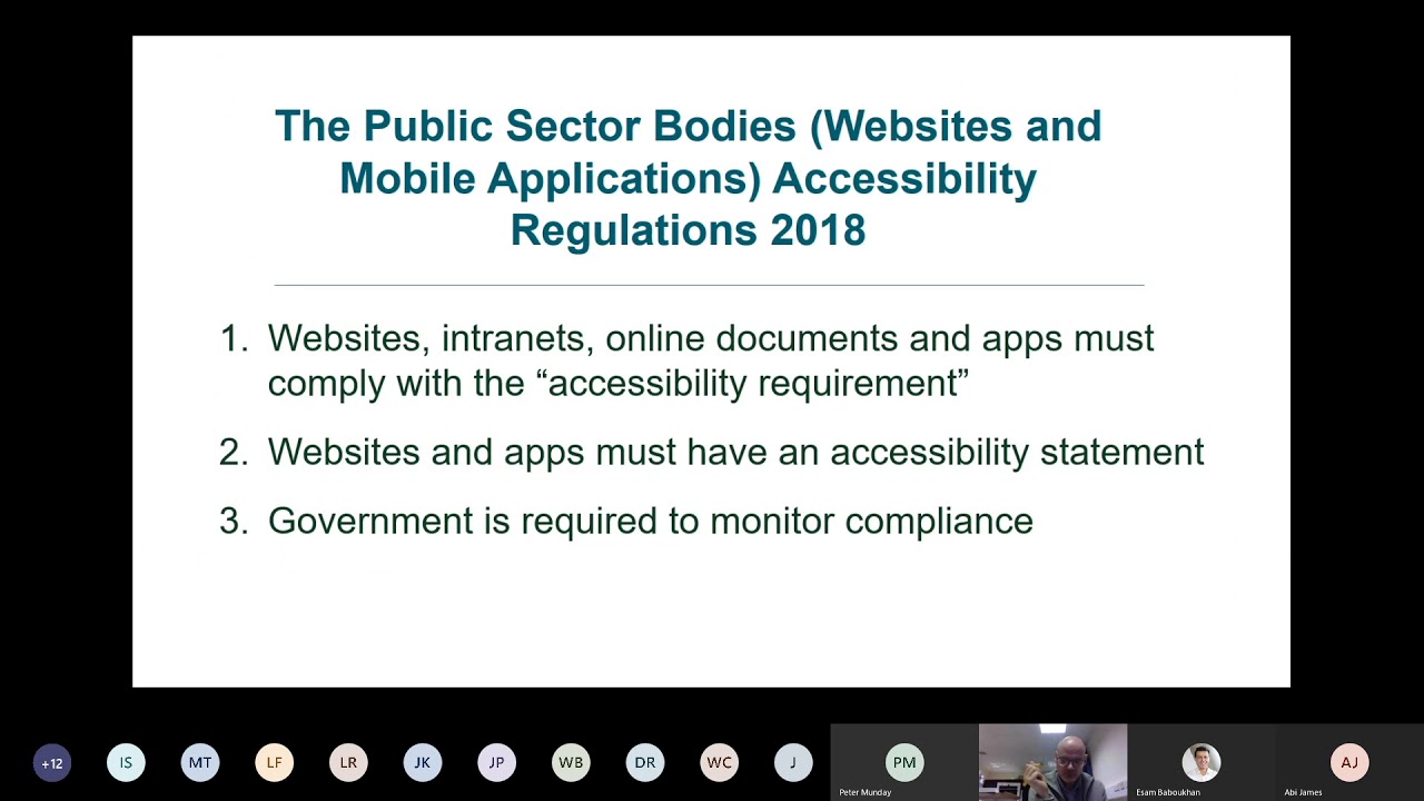 Public Sector Web Accessibility Regulations Webinar