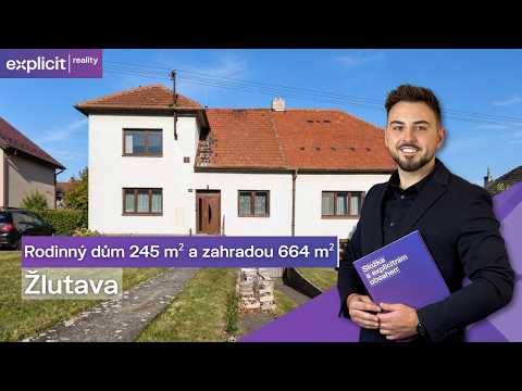 Video Prodej rodinného domu 245 m² a zahradou 664 m² , Žlutava