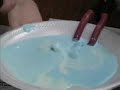 Cornstarch oobleck on a styrofoam plate driven by a PASCO wave driver.