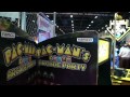 get detailed info & buy direct from : www.bmigaming.com | pac-man's arcade party - 25' commercial upright model classic video arcade game with 13 games pac-man, ms. pac man, pac-mania galaga, galaga '88, galaxian, dig dug, rally-x, mappy xevious, rolling thunder, dragon spirit and bosconian | from bmi gaming and namco bandai games.