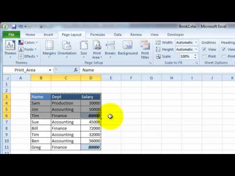 how to set multiple print areas in excel