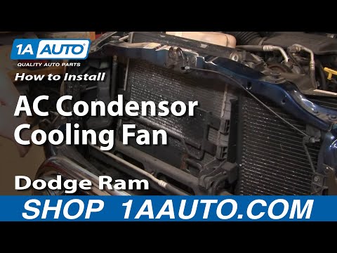 How To Install Repair Replace Part 1 AC Condensor Cooling Fan Dodge Ram 02-08 1AAuto.com