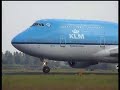 KLM Boeing 747 takeoff, Northwest DC-10, CO B777 @ Amsterdam