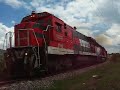 Ferromex 3748,SD45 3196 and 3130 in Presa Corona,Jal.