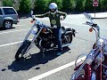 A girl preps and rides her triumph speedmaster A girl preps and rides her triumph speedmaster
