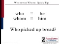 Who or Whom courtesy Academy of Learning