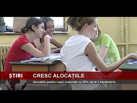 Alocaţiile pentru copii, majorate cu 20%, de la 1 septembrie