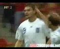 Goal for Greece - Angelos Charisteas 43' (1-0)  Greece - Spain 1-2  