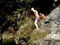 john pickering and chris benson (both psycho englishmen) jumping in to freezing cold water at lyn valley, vancouver.