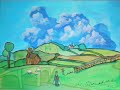 Naive art watercolour paintings montage by Gordon Bruce