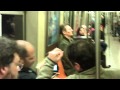 Liam Neeson filming on set  on subway R train