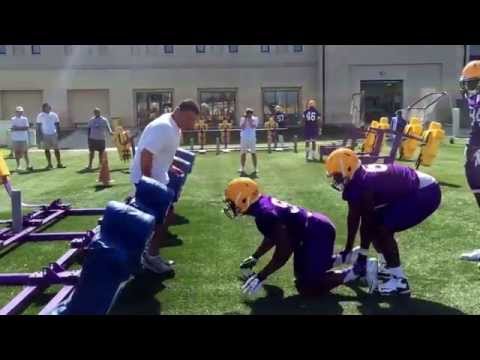 Video: Coach Orgeron Works With Defensive Line 8/6