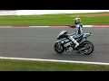 jorge lorenzo stalls his bike during practise at silverstone moto gp 2011