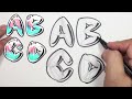 Graffiti Letters Alphabet - Bubble Letters Alphabet ABCD