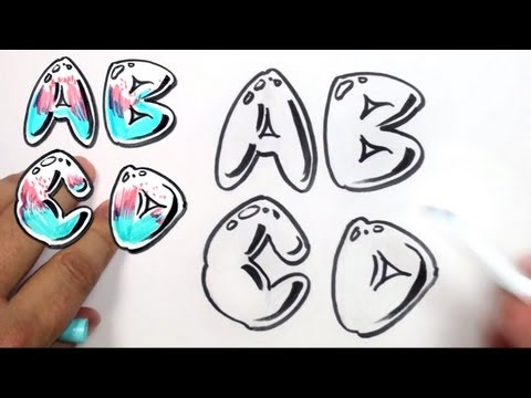 how to draw bubble letter b