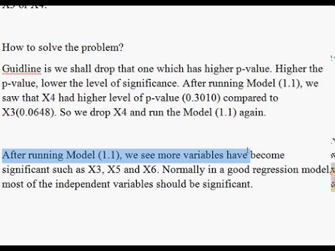 Multicollinearity and Regression. Model One. Part 1 of 3. EVIEWS