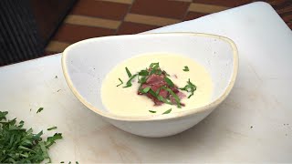 Pastinakensuppe (mit gebratener Blutwurst) und Weinempfehlung Pastinakensuppe (mit gebratener Blutwurst) und Weinempfehlung