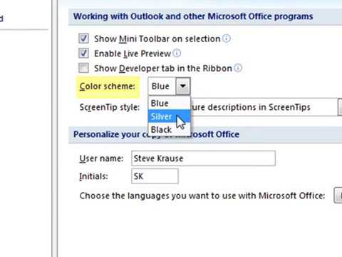 how to change outlook theme