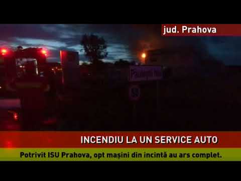 Incendiu la un service auto