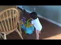 Dylan Pushing His Train Around