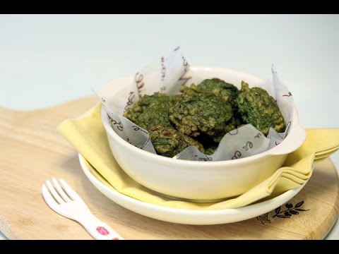 아이들이 좋아하는 시금치오징어 튀김