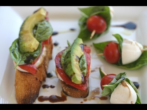 appetizer - Caprese is an easy appetizer to put together and it's so delicious, fresh and healthy. It's made with tomato, fresh mozzarella, and fresh basil. Then we driz...