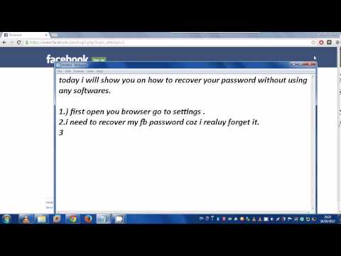how to reset pw on facebook
