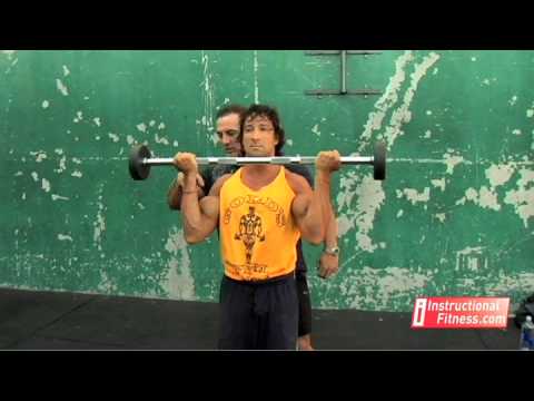 barbell - http://www.instructionalfitness.com Personal fitness trainer Joe Tong teaches the proper way to do barbell curls. Exercises: the biceps. If you have any fitn...