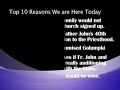 Fr John Top Ten List