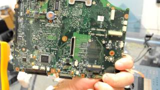 HPReflow.com Toshiba A135 Laptop Motherboard Repair With Water Damage And Corrosin