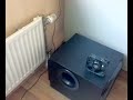 logitech z5500 ventilator in frond of the bass