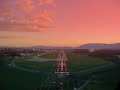 Cockpit View Of Beautiful Dusk Landing in Geneva
