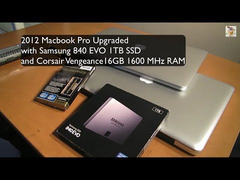 2012 Macbook Pro Upgrade Single Samsung 840 EVO + 1 TB SSD 16 GB RAM Upgrade