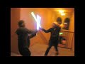 Clay and Mike - light saber battle