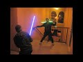 Clay and Mike - light saber battle