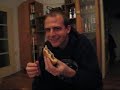 Eating a cheeseburger in a can