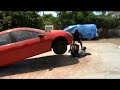 train like lt: kimbo workout backyard  leg presses a car