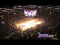 The STAPLES Center crowd rose to their feet to applaud Derek Fisher as the Lakers organization played a welcome back tribute video prior to the game against the Oklahoma City Thunder. (3/29/12)