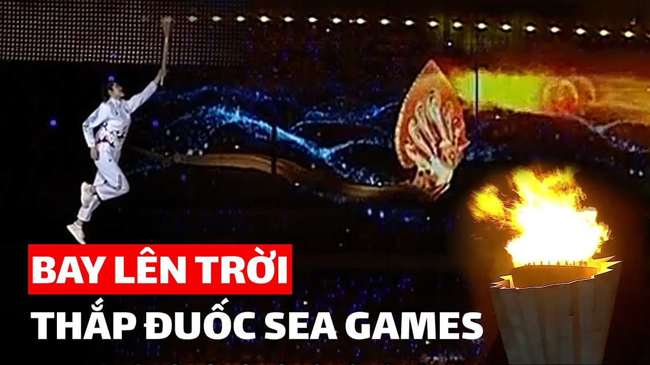 Màn bay lên không trung thắp đuốc khai mạc SEA Games 32 | VTV24