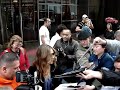 sarah jessica parker from  sex and the city  stops to sign autographs for fans