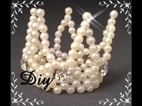 Mini coroa de pérolas Diy \ DIY pearl crown