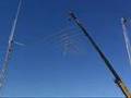 Hy_Gain 14 Element Ham Radio Log Periodic Antenna Raised onto 70ft tower - YouTube
