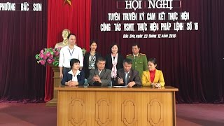 Hội LHPN phường Bắc Sơn triển khai tuyên truyền, ký kết thực hiện công tác VSMT - Thực hiện pháp lệnh số 16