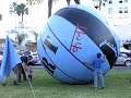 The big blue art ball project an 'International Dairy Cooperative' production. An over 11ft. vinyl ball fabricated by artist's Dante Sigismondi and Richard Mclauglin. ... 