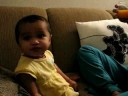Neeti drinking Maaza mango juice